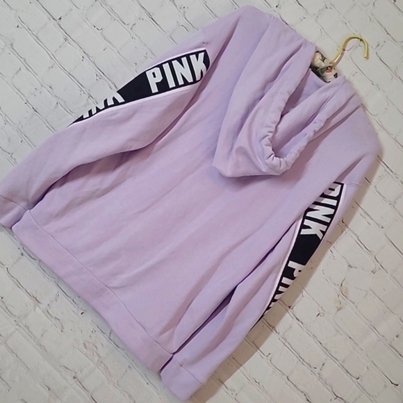 2018 Victoria's Secret PINK Lavender Logo Spellout Long Sleeve Light Hoodie XS - Picture 9 of 15
